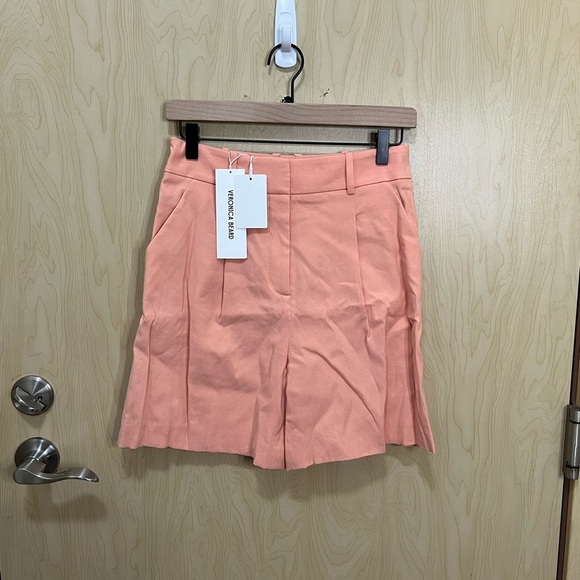 Veronica Beard Noemi High Waist Linen Blend Shorts - Picture 1 of 7